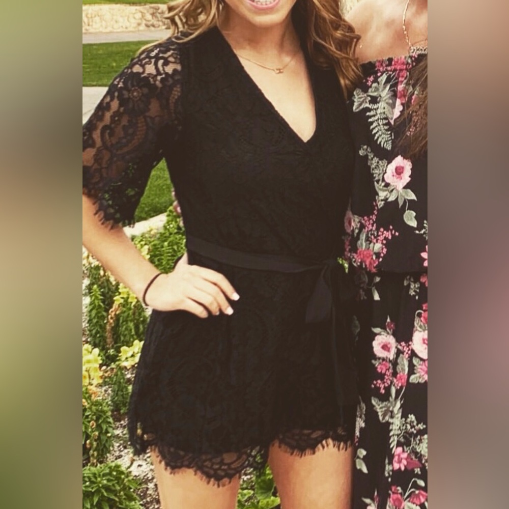 TRIXXI black lace romper